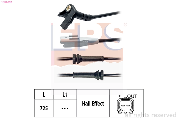 Sensor dianteiro de ABS Citroen C4 PICASSO I UD