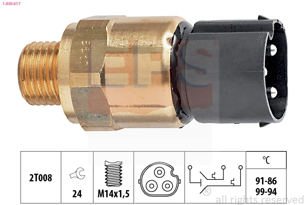 Sensor de temperatura do fluido de esfriamento (de ativação de ventilador do radiador) BMW 3  E46