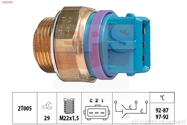 Sensor de temperatura do fluido de esfriamento (de ativação de ventilador do radiador) Citroen Jumpy I BU