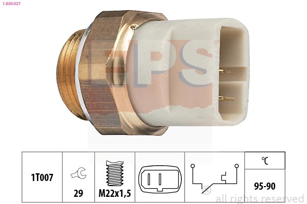 Sensor de temperatura do fluido de esfriamento (de ativação de ventilador do radiador) Volkswagen Golf I 155