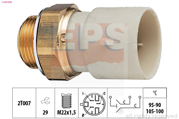 Sensor de temperatura do fluido de esfriamento (de ativação de ventilador do radiador) para Nissan Micra  K11
