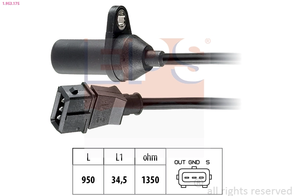 Sensor de posição (de revoluções) de cambota D312 VALEO
