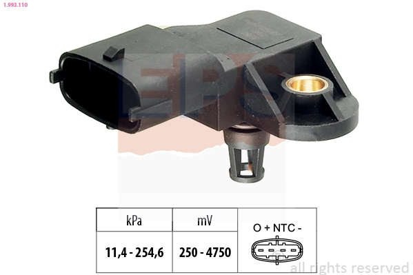 Sensor de pressão no coletor de admissão, MAP 5001859016 Renault (RVI)