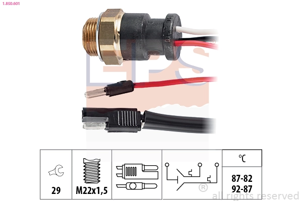 126410 Peugeot/Citroen Sensor de temperatura do fluido de esfriamento (de ativação de ventilador do radiador)
