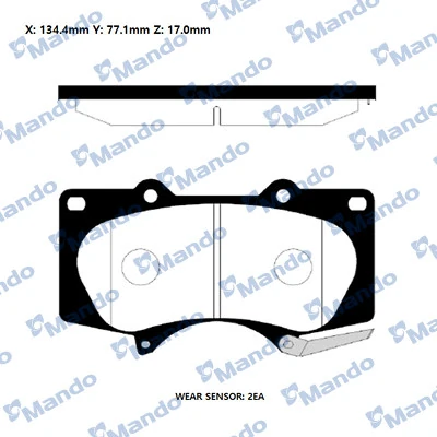 Sapatas do freio dianteiras de disco Toyota Land Cruiser PRADO ASIA J12