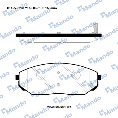  Sapatas do freio dianteiras de disco KIA Sorento I SUV (JC) (2006 - 2011) I