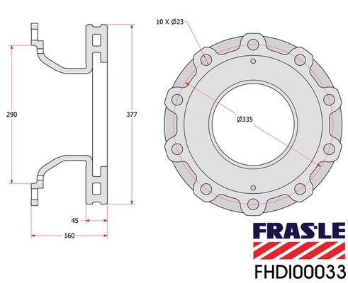 Disco do freio traseiro SB3745 BPW