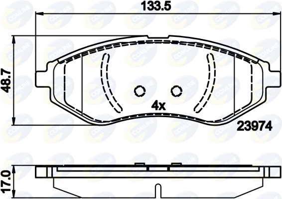 Sapatas do freio dianteiras de disco para Chevrolet Aveo T250, T255