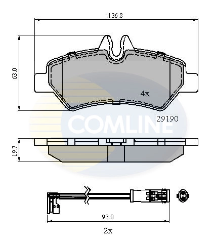 Sapatas do freio traseiras de disco para Volkswagen Crafter 2E, 2EE, 2EK