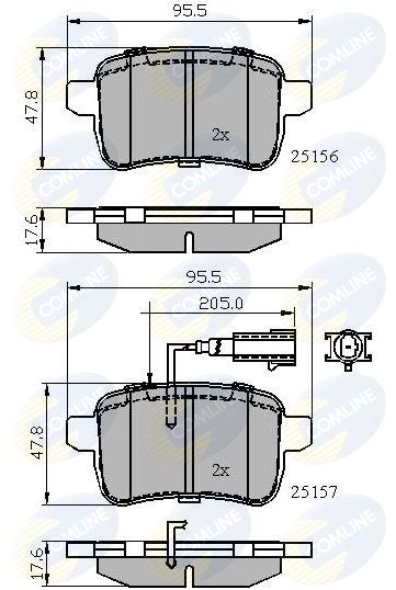 Sapatas do freio traseiras de disco para Alfa Romeo Giulietta 940