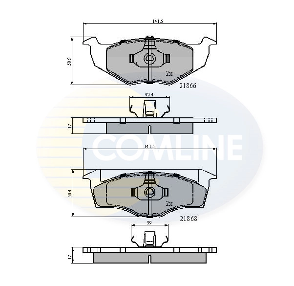 Sapatas do freio dianteiras de disco para Volkswagen Polo 6NF
