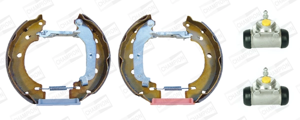 0204114856 Bosch Sapatas do freio traseiras de tambor, montadas com cilindros, kit