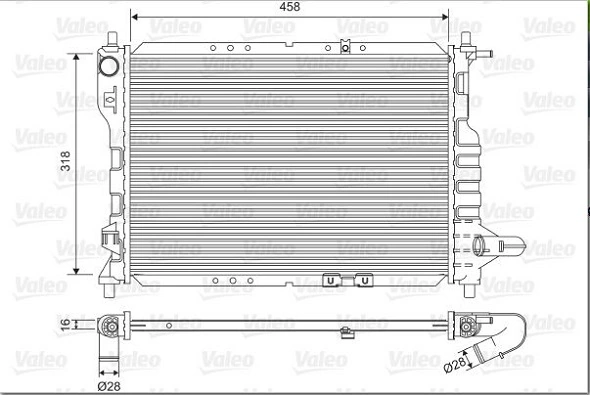 701598 VALEO Radiador de esfriamento de motor