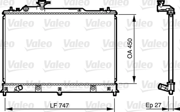  Radiador de esfriamento de motor Mazda CX-7 SUV (ER) (2009 - 2013) 