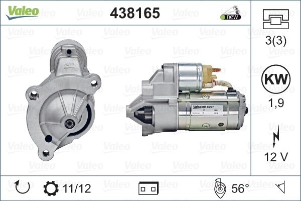 Motor de arranco 438165 VALEO