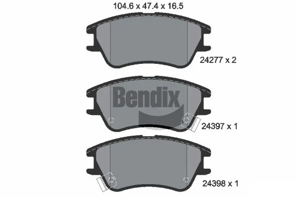 Sapatas do freio dianteiras de disco para Hyundai Atos MX