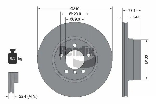 Disco do freio dianteiro para Mercedes E T124