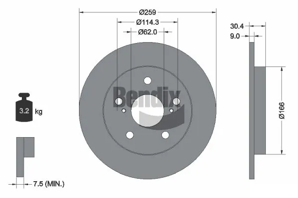 para Toyota Yaris (SP90)