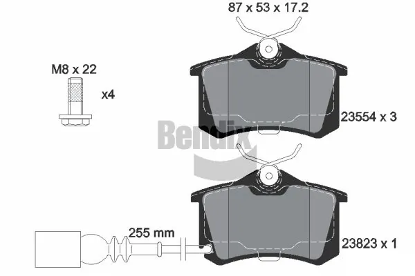Sapatas do freio traseiras de disco para Volkswagen Polo 6KV5