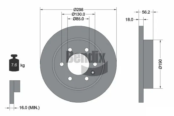 Disco do freio traseiro para Mercedes Sprinter 907, 910