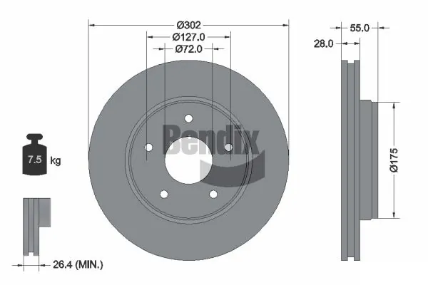Disco do freio dianteiro para Jeep Wrangler JL
