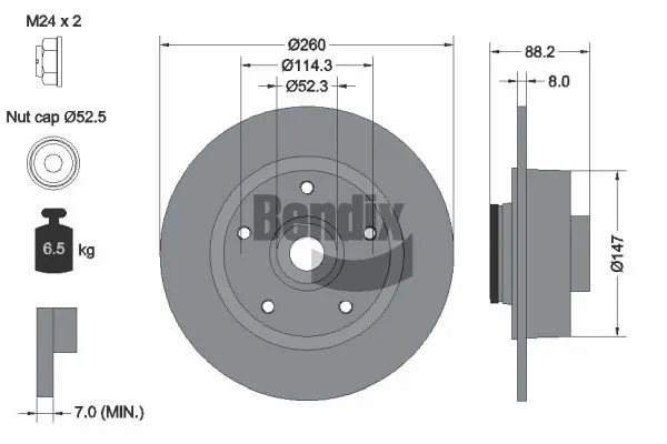 Disco do freio traseiro para Renault Scenic JZ0, JZ1