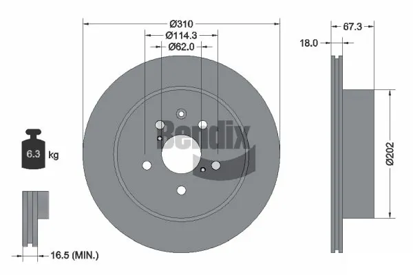 Disco do freio traseiro para Lexus IS E2