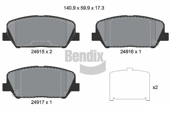 Sapatas do freio dianteiras de disco para Hyundai I30 GDH