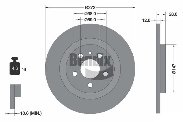 Disco do freio traseiro para Renault 9 L42