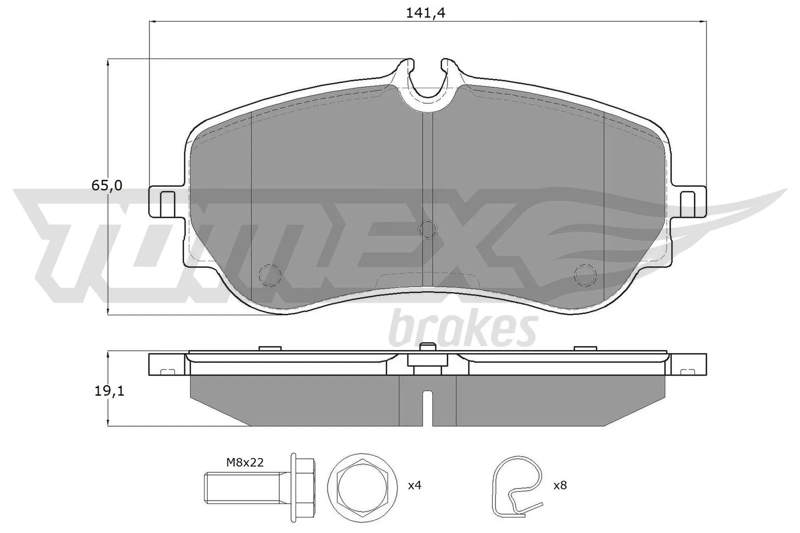 Sapatas do freio traseiras de disco para Volkswagen AMAROK  2HA, 2HB, S1B, S6B, S7A, S7B