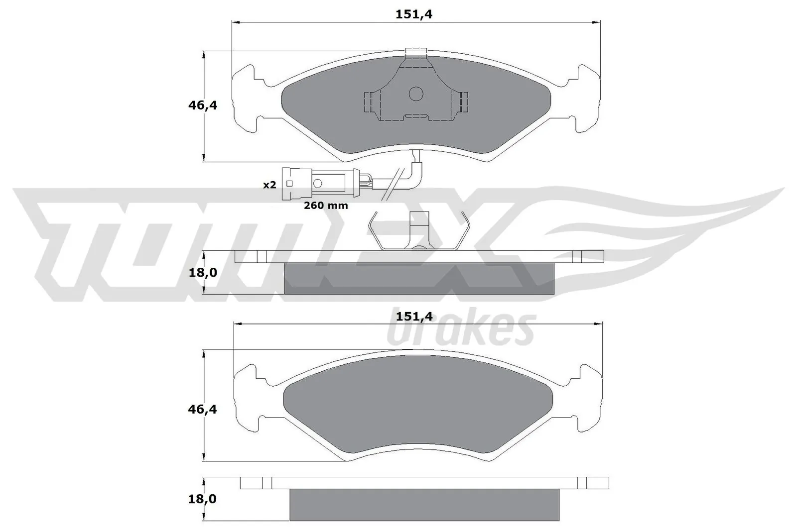 Sapatas do freio dianteiras de disco Ford Fiesta Mk1 GBFT