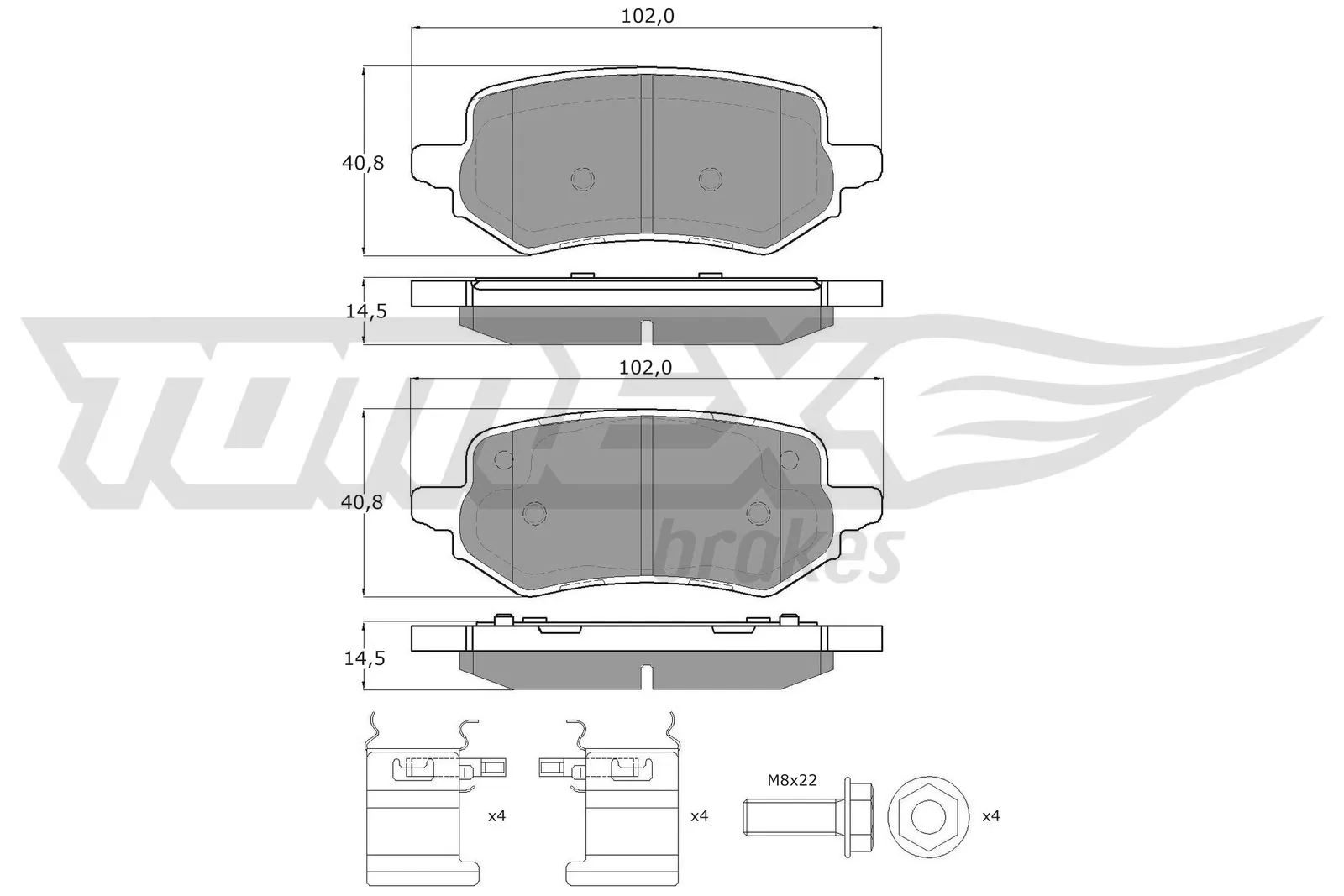  Sapatas do freio traseiras de disco Ford Puma SUV (J2K, CF7) (2019 - 2026) 