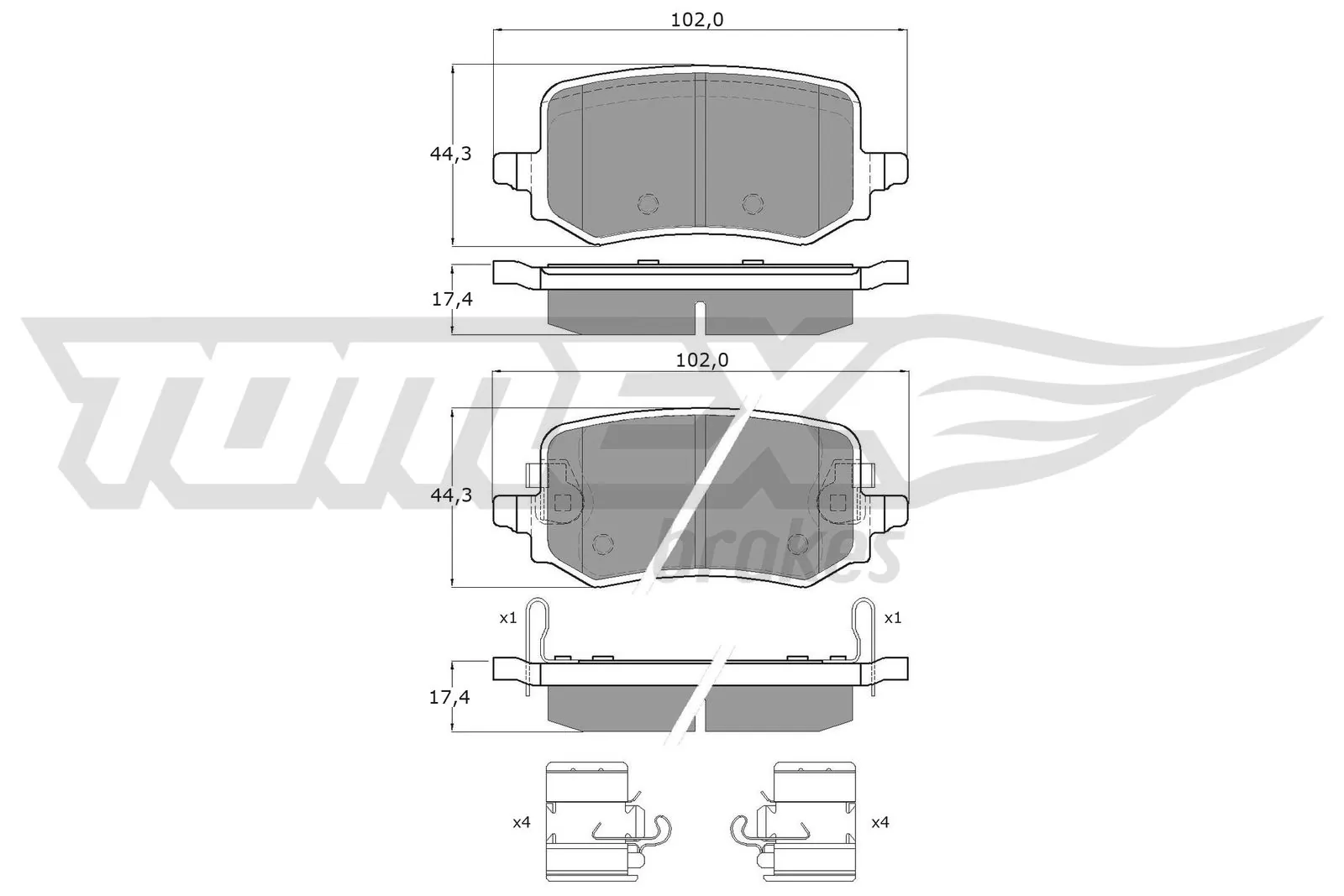 Compre Sapatas do freio traseiras de disco Hyundai Tucson 4