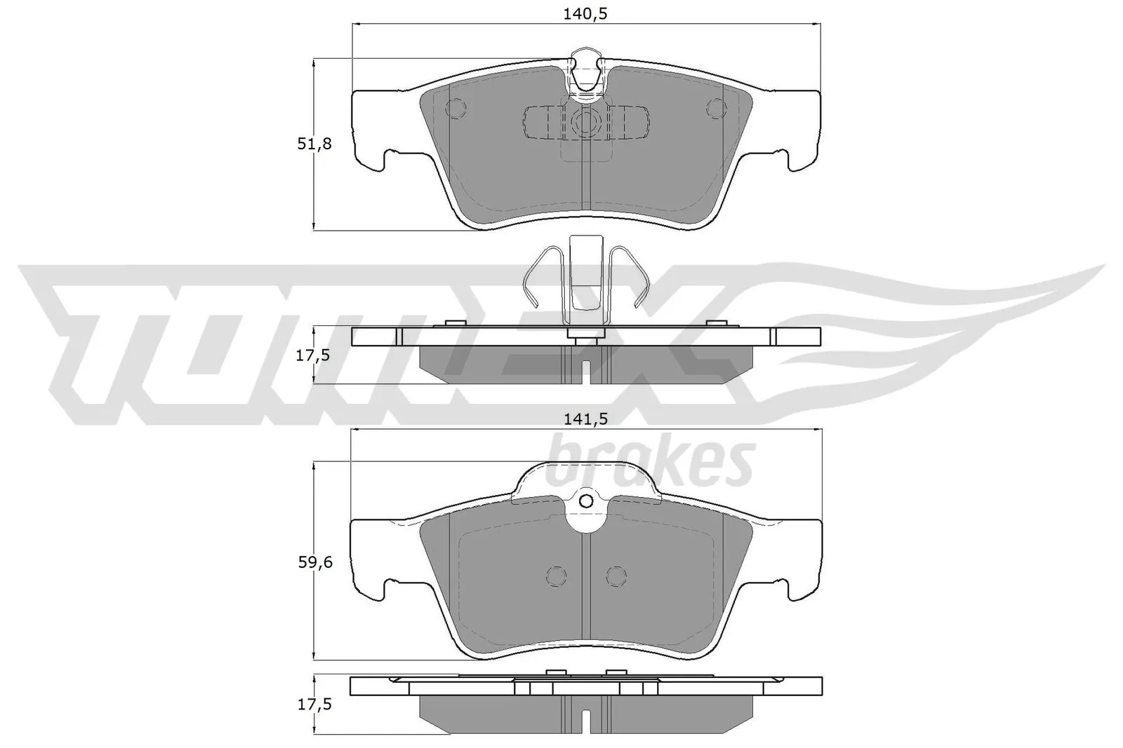  Sapatas do freio traseiras de disco Mercedes ML/GLE SUV (W164) (2005 - 2011) 