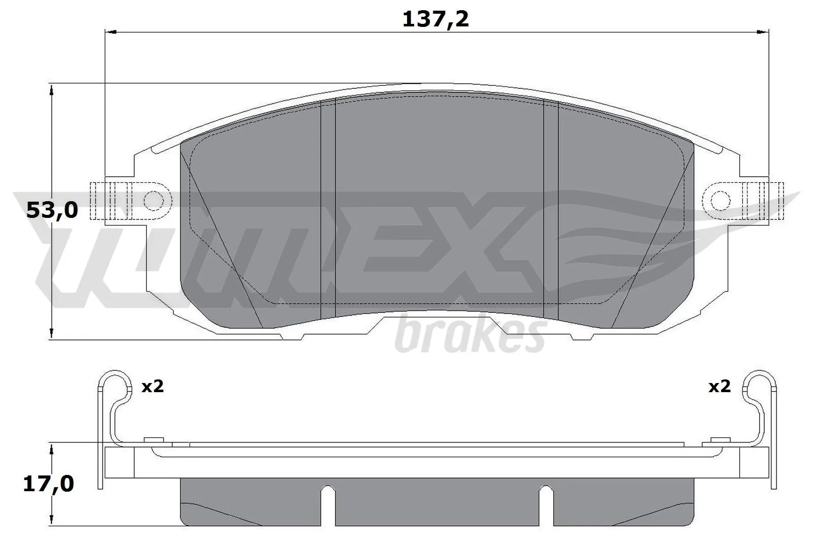  Sapatas do freio dianteiras de disco Nissan Tiida sedan (SC11X) (2007 - 2012) 
