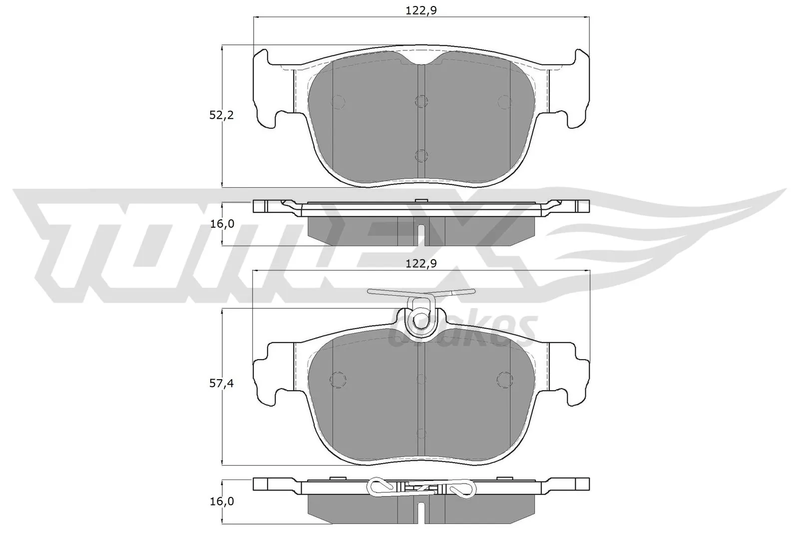 Sapatas do freio traseiras de disco VWN3CA2D390GA Ford