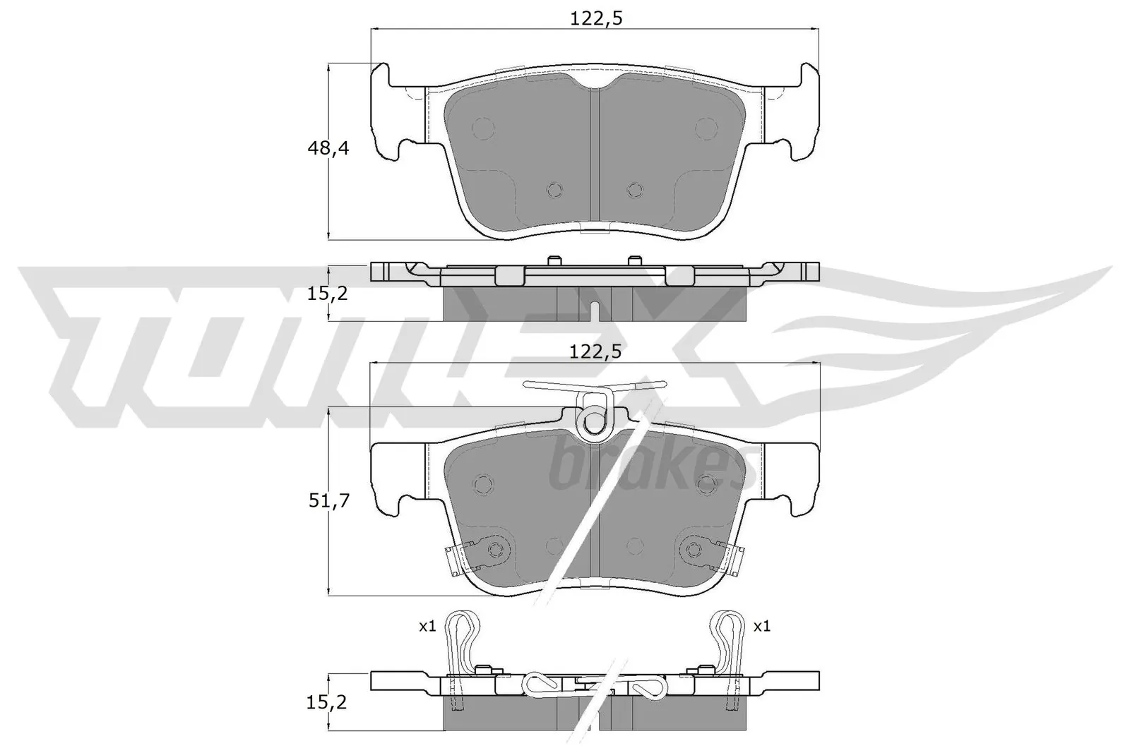 Sapatas do freio traseiras de disco Honda Civic X FC, FK