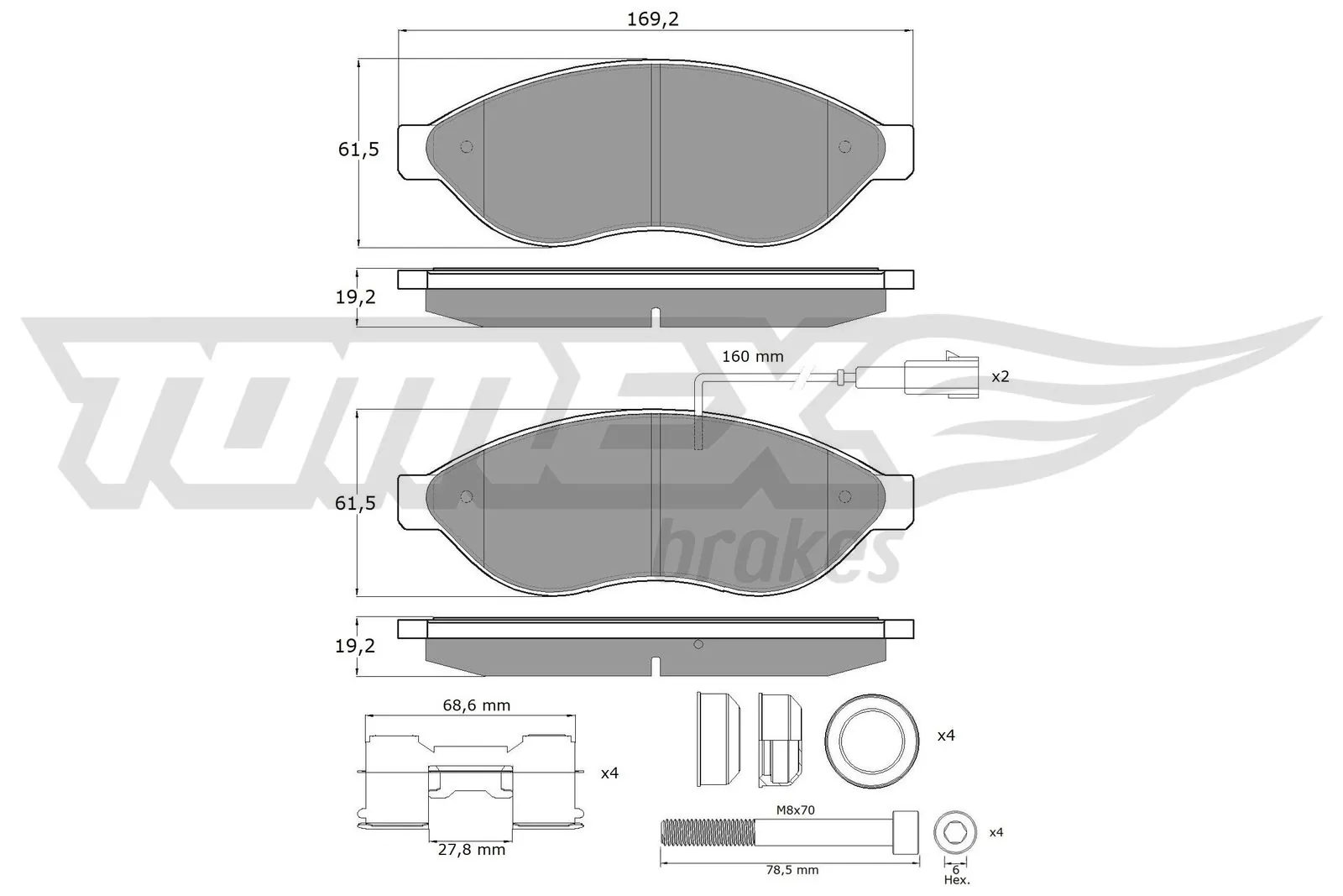 77366018 Fiat/Alfa/Lancia Sapatas do freio dianteiras de disco