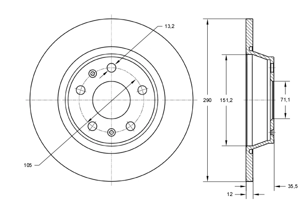 Disco do freio traseiro para Peugeot 407 SW 6E