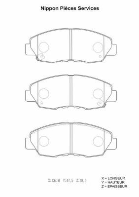  Sapatas do freio dianteiras de disco Honda Accord V sedan (CC7) (1993 - 1996) V