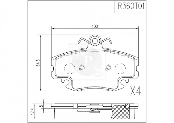 1617250880 Peugeot/Citroen Sapatas do freio dianteiras de disco