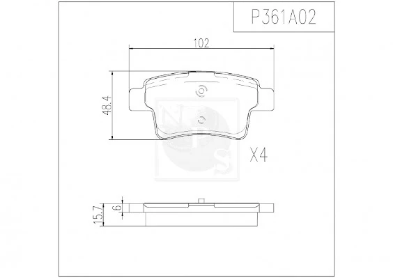  Sapatas do freio traseiras de disco Peugeot 408 RUSSIA sedan (2010 - 2026) RUSSIA