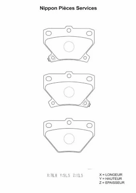  Sapatas do freio traseiras de disco Toyota Prius hatchback (NHW20) (2003 - 2009) 