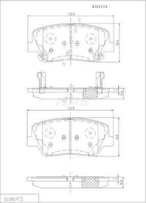  Sapatas do freio dianteiras de disco KIA Rio III sedan (UB) (2010 - 2017) III