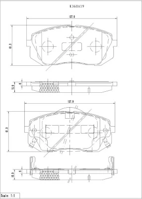 Sapatas do freio dianteiras de disco para Hyundai Ix35  LM