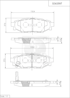 Sapatas do freio traseiras de disco Subaru Outback III carrinha (B13, BP) (2003 - 2009) III