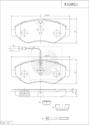 Sapatas do freio dianteiras de disco Nissan Cabstar NT400 F24M