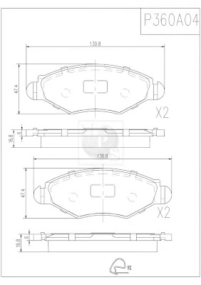 Sapatas do freio dianteiras de disco Peugeot 206 SW 2E, K