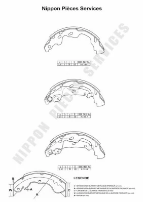 Sapatas do freio de estacionamento para Toyota Corolla VERSO R10