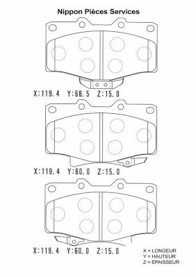 Sapatas do freio dianteiras de disco Toyota Land Cruiser 80 SUV (J8) (1990 - 1998) 80
